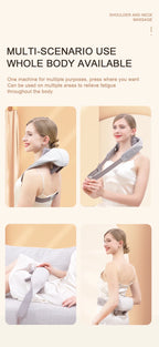 Wireless Neck Shoulder Massager Deep Tissue Kneading Pillow for Pain Relief and Home Relaxing