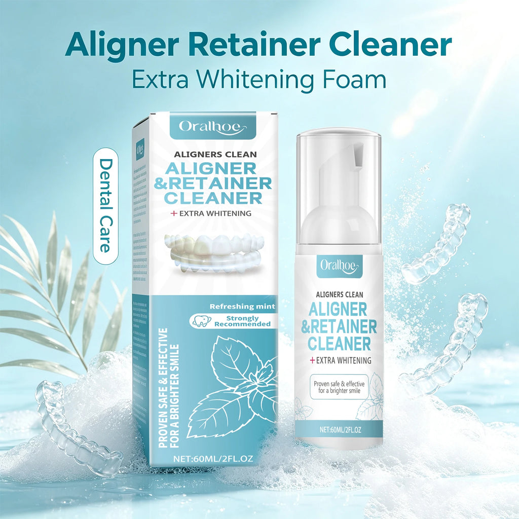 Aligner and Retainer Cleaner Foam Mousse Whitening Agent for Daily Dental Appliance Care