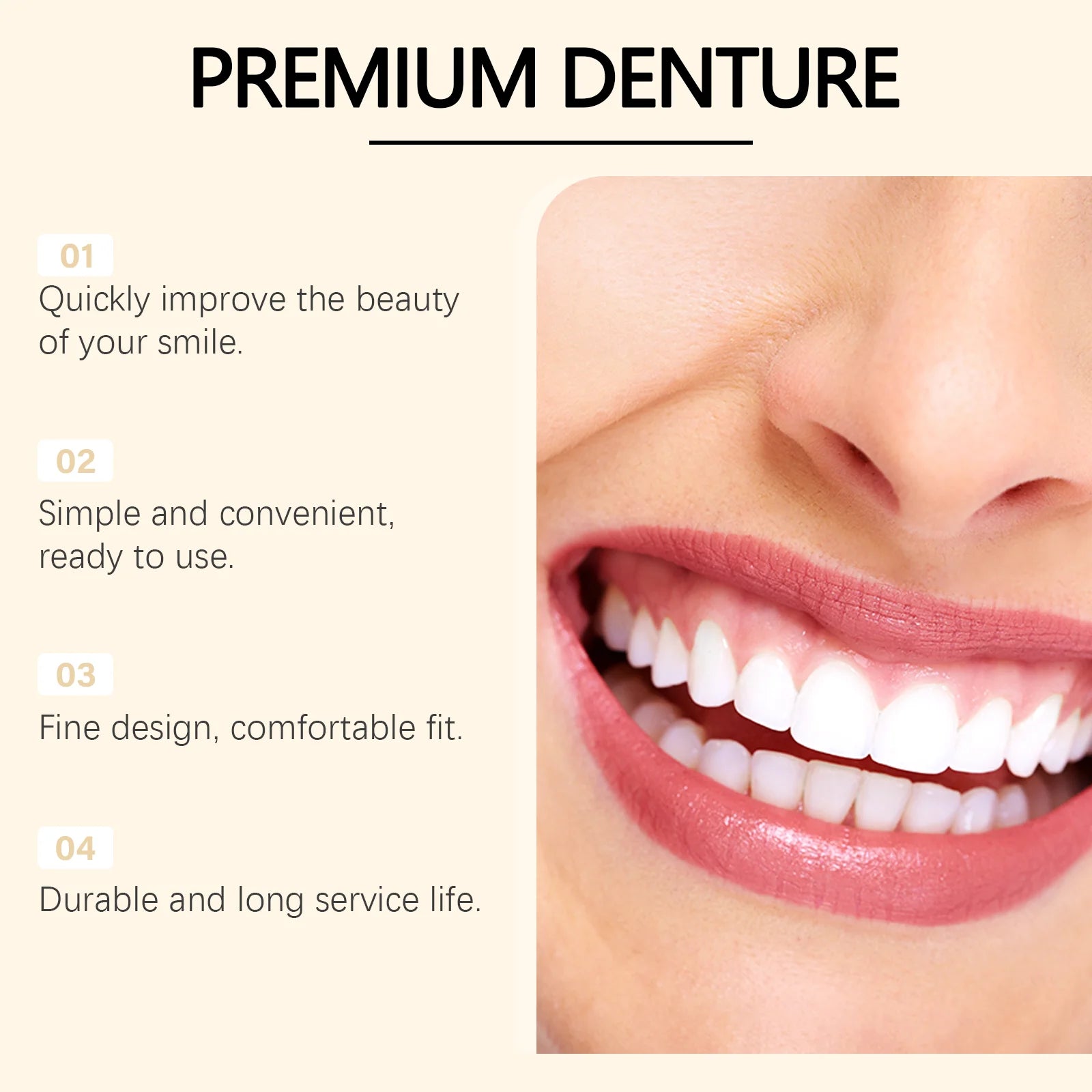 Silicone False Teeth Dentures Temporary Veneers for Missing Broken Teeth - 11