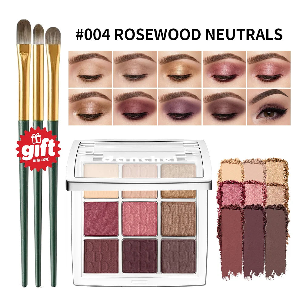 9 Color Eyeshadow Palette Makeup Kit Matte Shimmer Pigmented Shades for Daily Smoky Eye Looks - 23