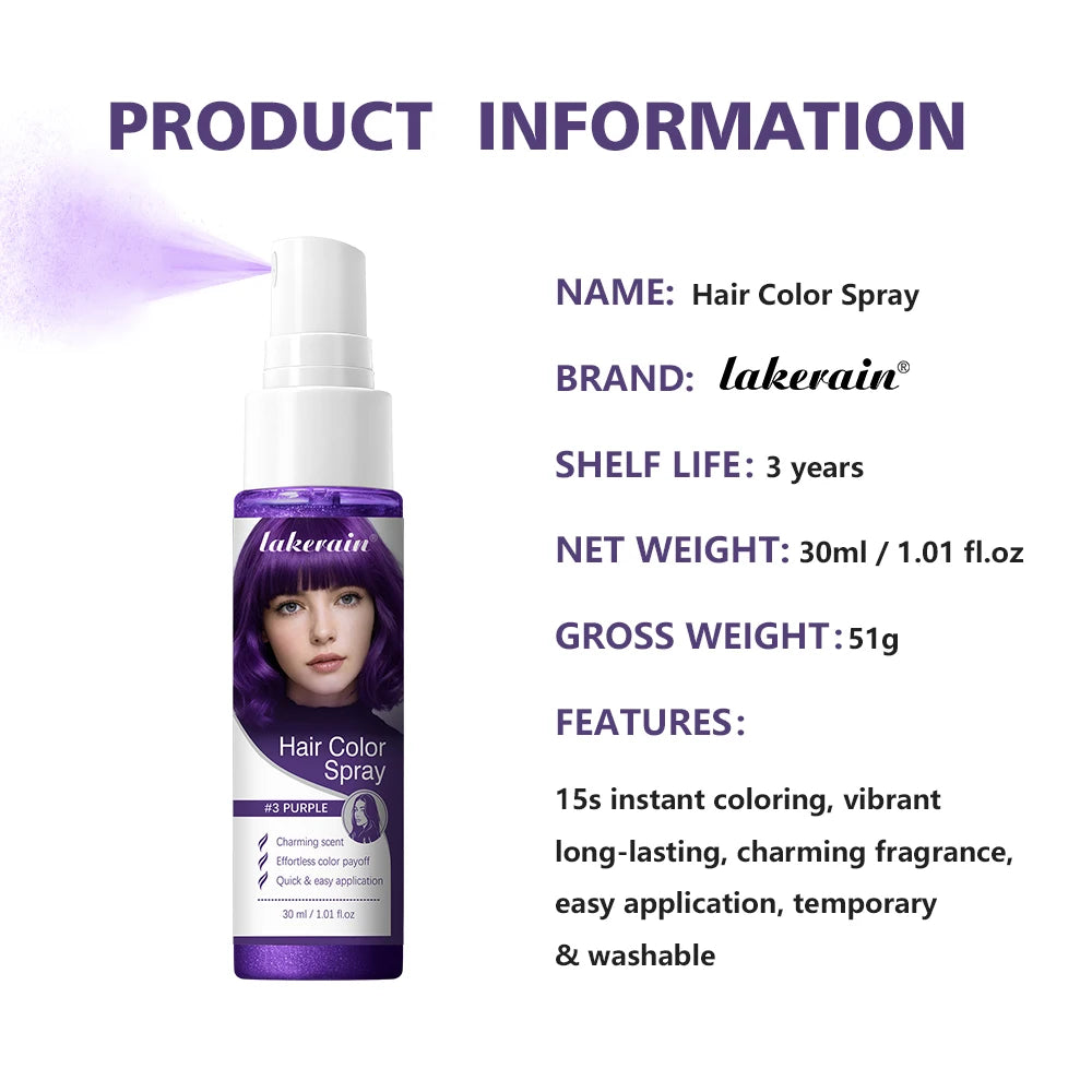 Temporary Hair Color Spray Washable Instant Hair Dye for Party Festivals and Temporary Style - 16